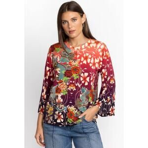 Johnny Was Adalena Kimono Long Sleeve Tee Multicolor Size Small